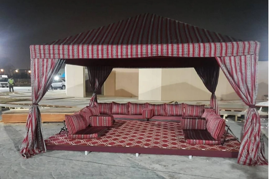 Luxury tent interior decoration majlis UAE