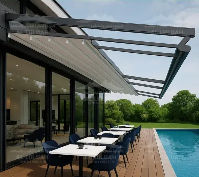 Remote-Control Retractable Awnings in the UAE – Smart Comfort with Arab Mazallat