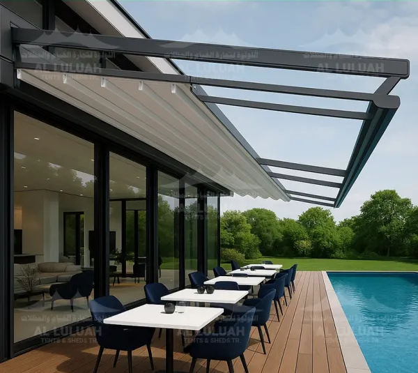 Remote-Control Retractable Awnings in the UAE – Smart Comfort with Arab Mazallat