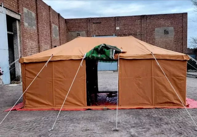 Ready-made tent installation